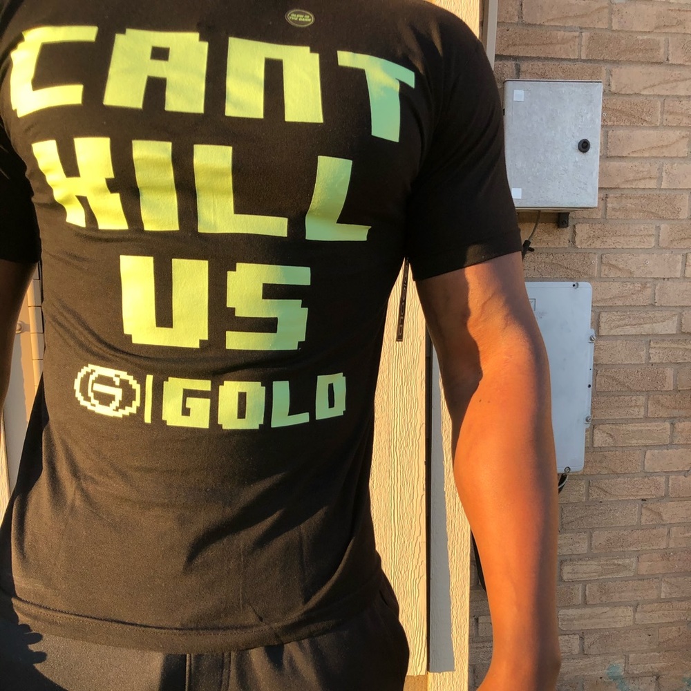 New black streetwear tshirt/ glow in the dark